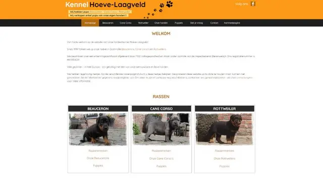 Website van Kennel Hoeve-Laagveld